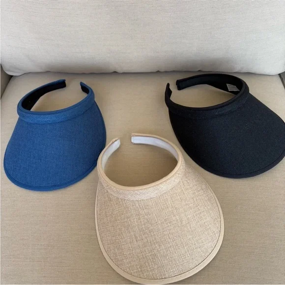 NEW Beautiful Sun Visor Set - Blue, Black, and Tan - Picture 10 of 11